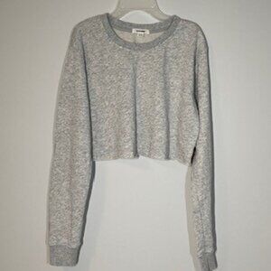 Garage Light Grey Long Sleeve Crop Top